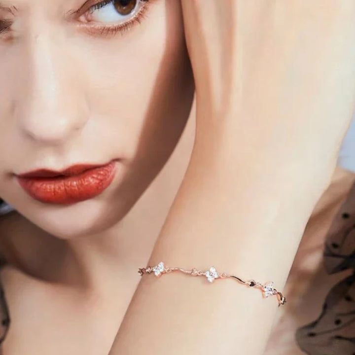 Elegant Zirkon Clover Flower Bracelet