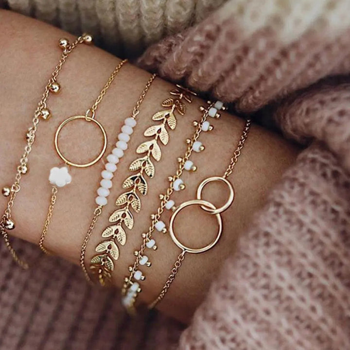 Charmigt Boho Armband Set i Guld