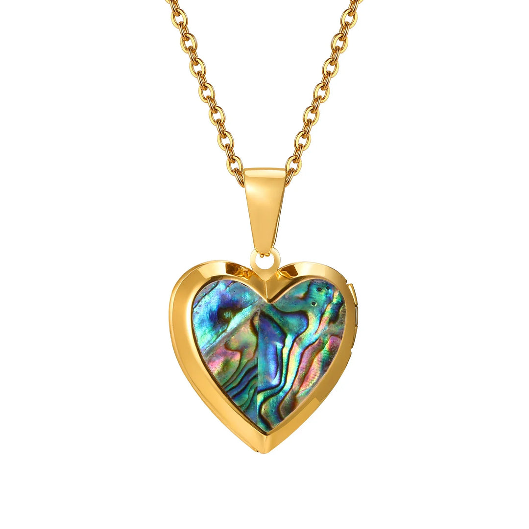 Elegant Hjärta Foto Locket i Rostfritt Stål