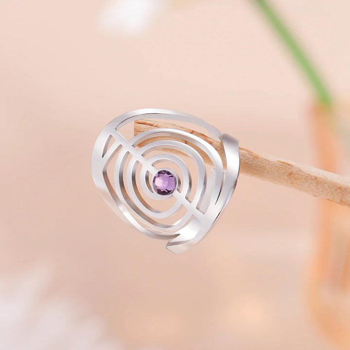 Spiral Gemstone Ring