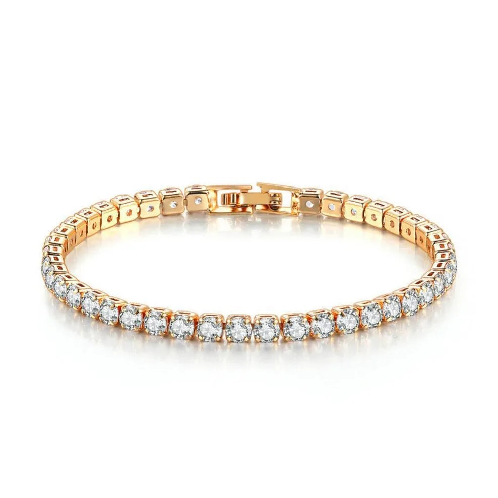 Elegant Gold-Plated Sterling Silver Tennis Bracelet