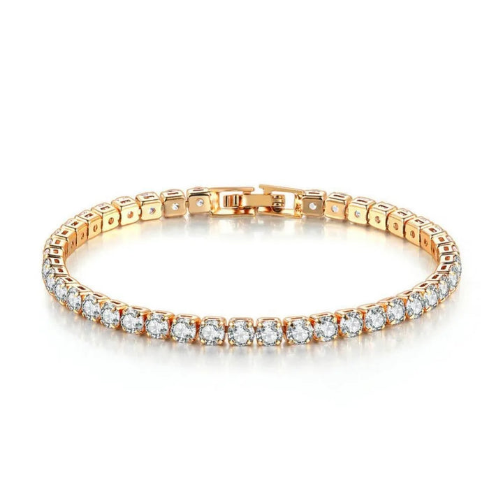 Elegant Gold-Plated Sterling Silver Tennis Bracelet