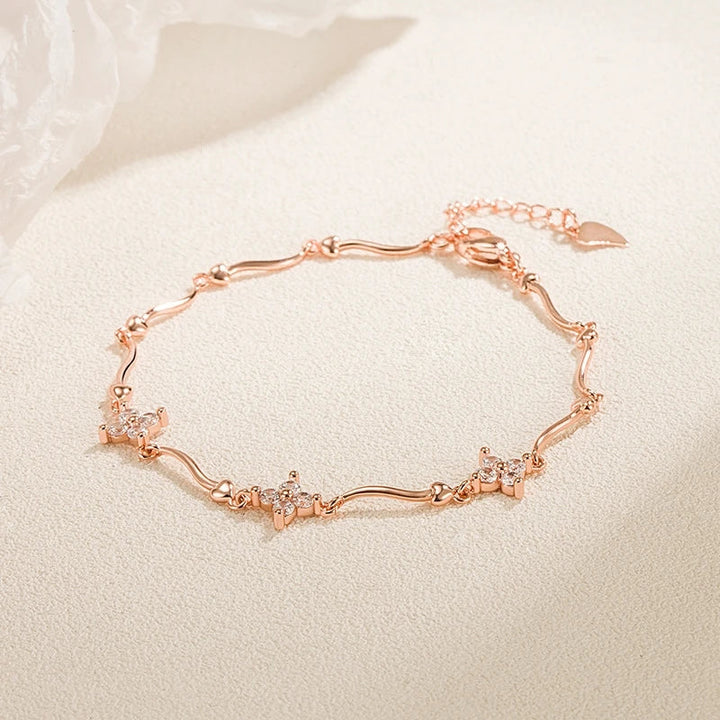 Elegant Zirkon Clover Flower Bracelet
