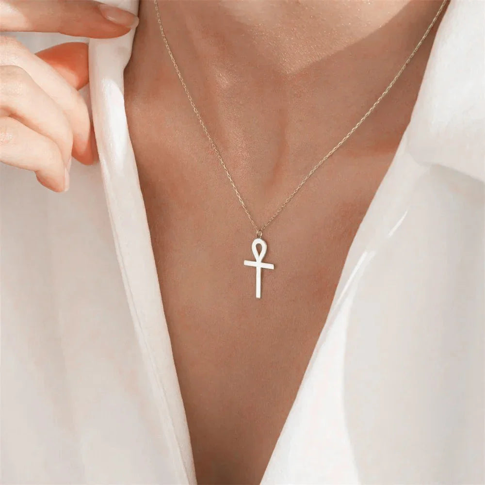 Goldenes Ankh Anhänger-Halsband
