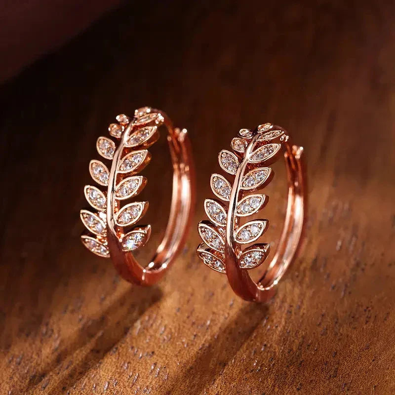 Eleganta Kristallblad Hängande Örhängen