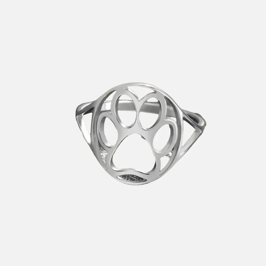 Öppen Paw Ring i Rostfritt Stål – Elegant och Lättviktig