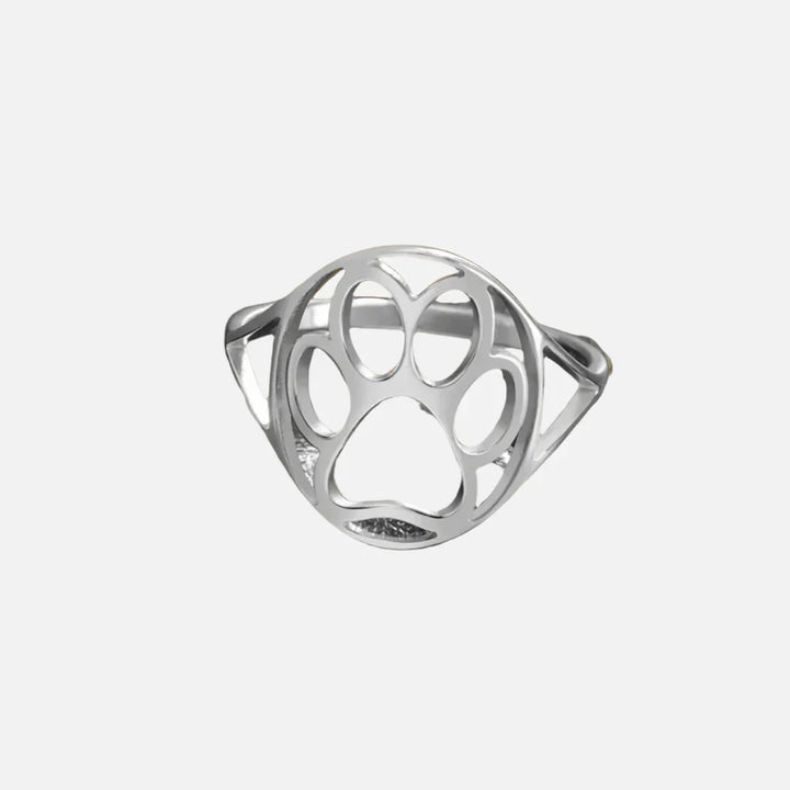 Öppen Paw Ring i Rostfritt Stål – Elegant och Lättviktig