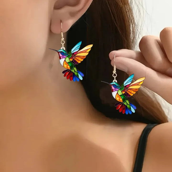 Akryl Kolibri Ohrringe zum Hängen