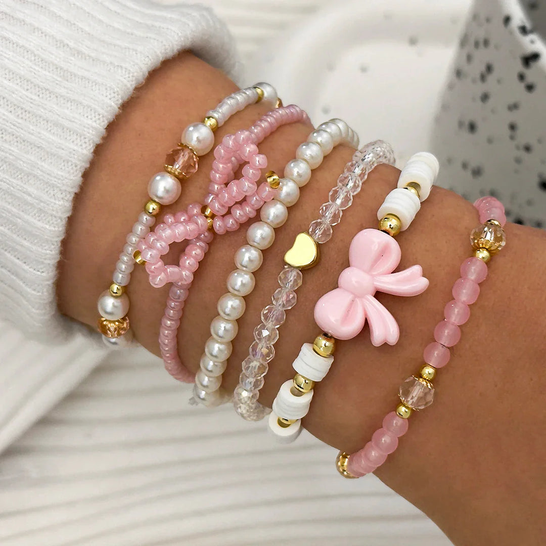 Set med Armband i Pärlälskande Båge