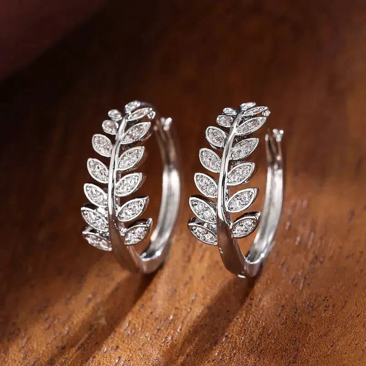 Eleganta Kristallblad Hängande Örhängen