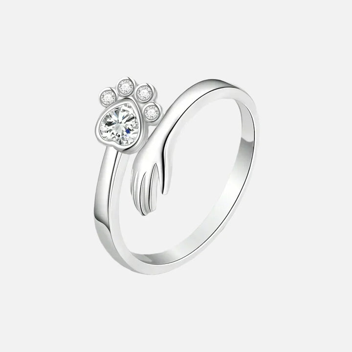 Justerbar Silverring – Design med Hand- och Tassavtryck