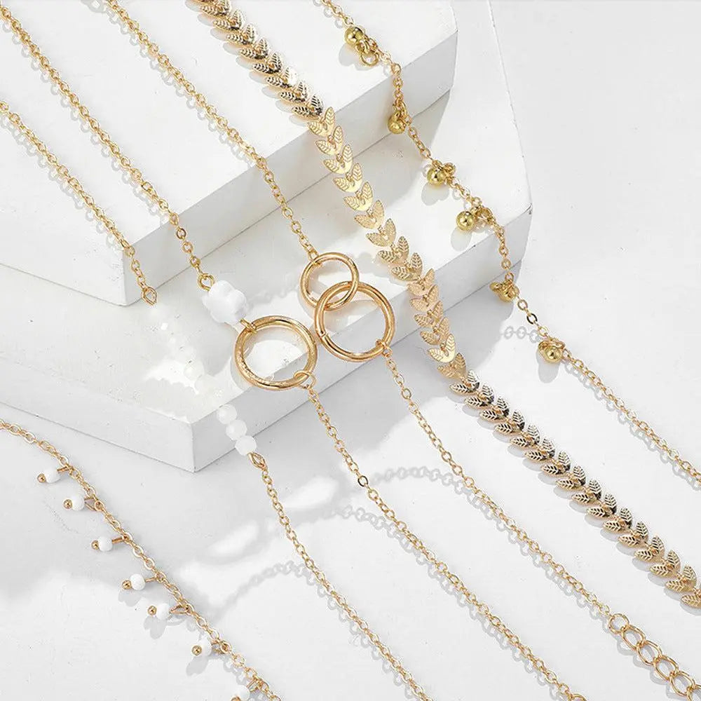 Charmigt Boho Armband Set i Guld