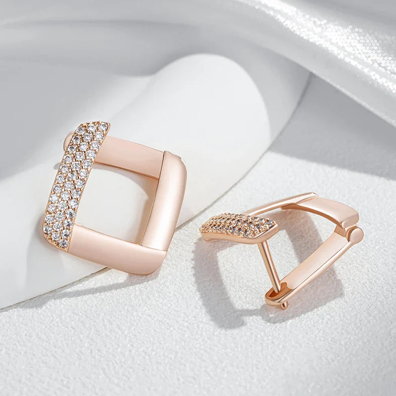 Eleganta Roséguldsörhängen med Zirkonia