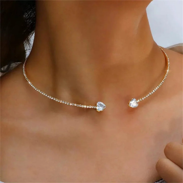 Kristallhalsband med Hjärta Choker