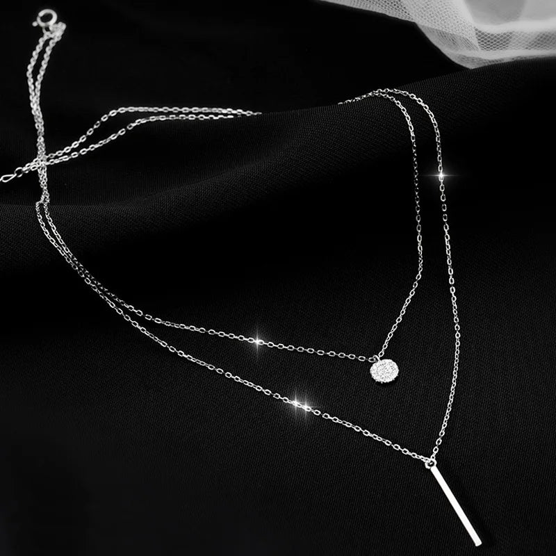 Dubbellager Halsband i Sterling Silver