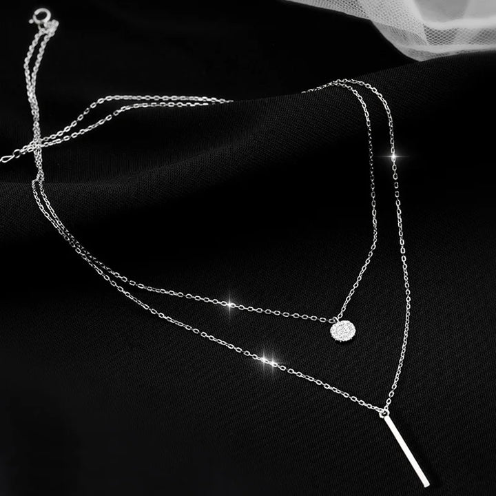 Dubbellager Halsband i Sterling Silver