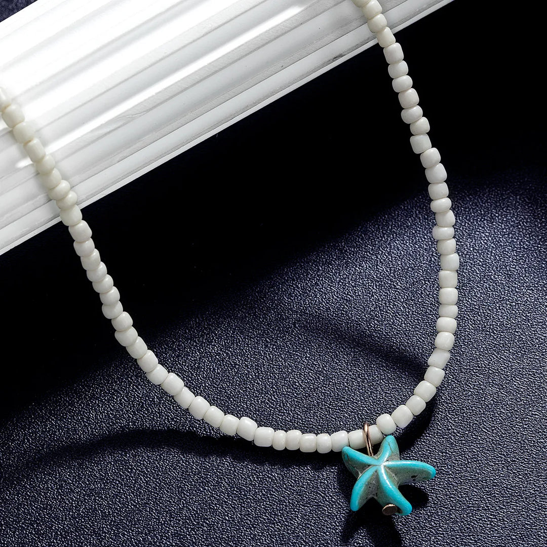 Stylish Bohemian Turquoise Starfish Necklace