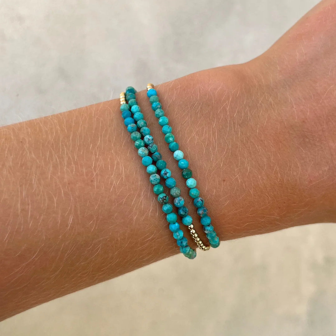 Elegant 18K Gold Turquoise Pearl Bracelet