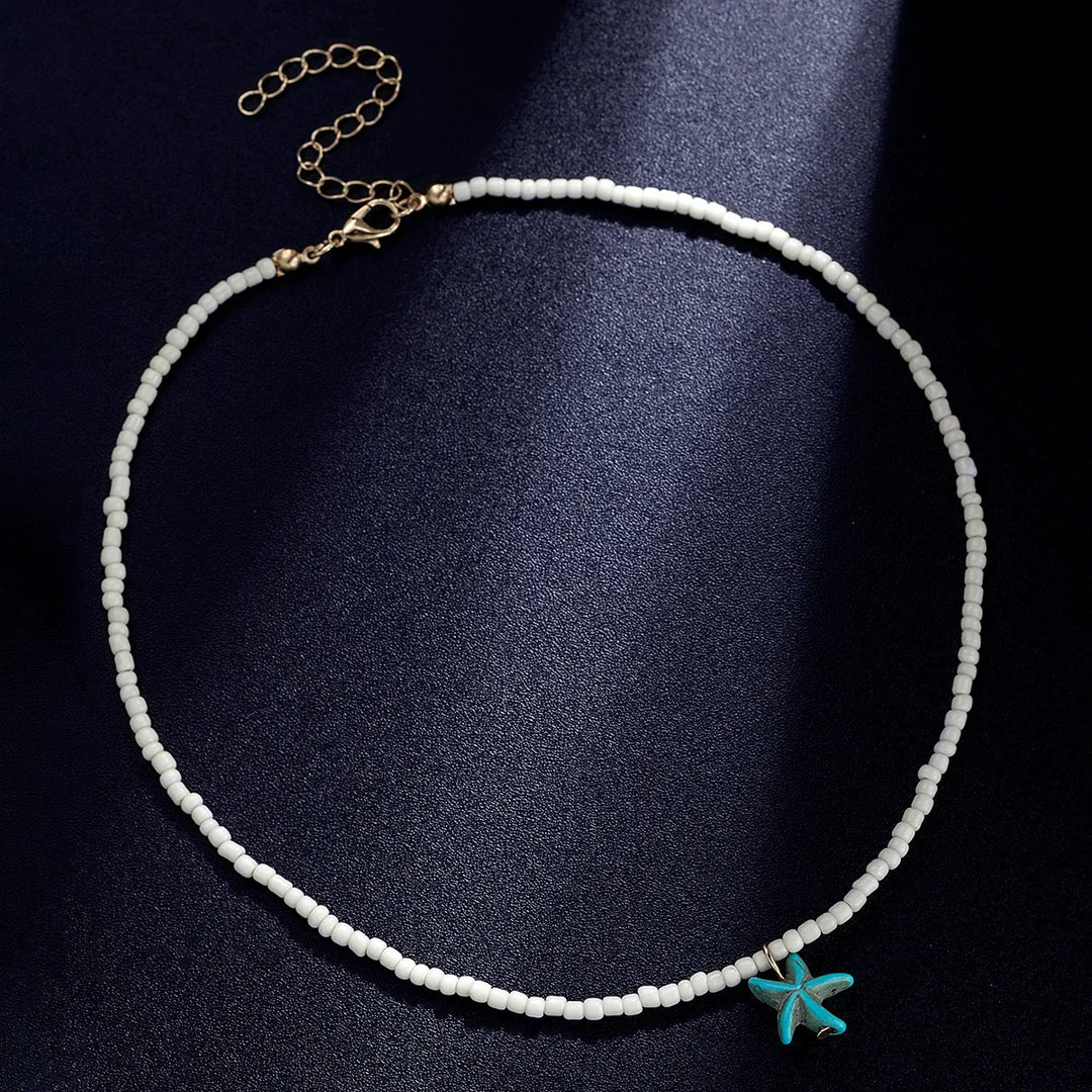 Stylish Bohemian Turquoise Starfish Necklace