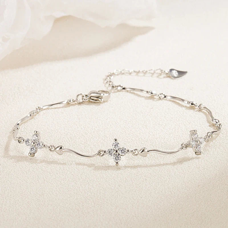 Elegant Zirkon Clover Flower Bracelet