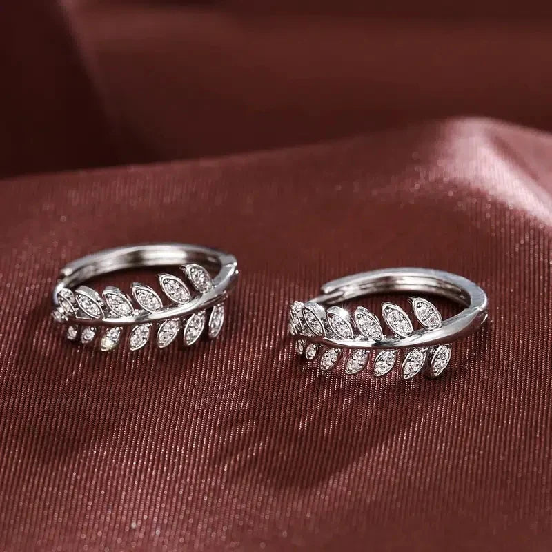 Eleganta Kristallblad Hängande Örhängen