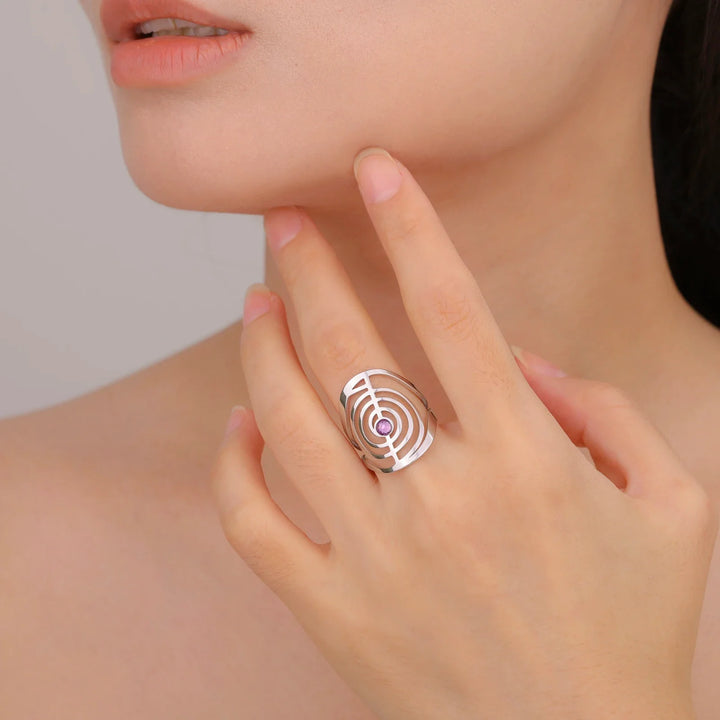 Spiral Gemstone Ring