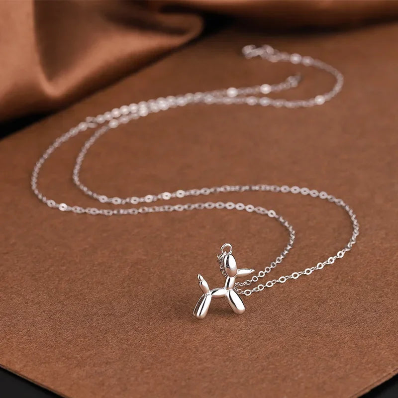 Gold-Plated Balloon Dog Pendant Necklace