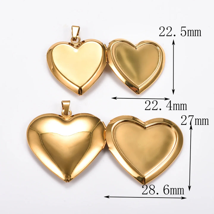 Retro Stål Hjärta Fotolocket