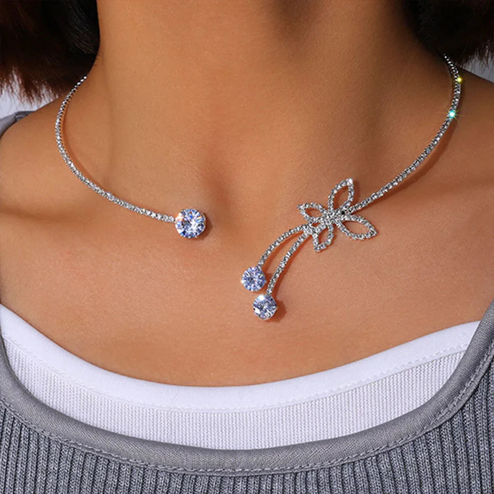 Crystal Blossom Choker Necklace