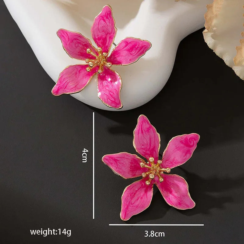 Fina Sommaren Emaljerade Blomma Örhängen