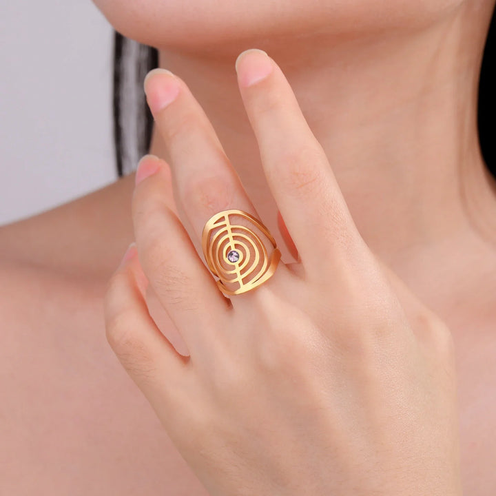 Spiral Gemstone Ring