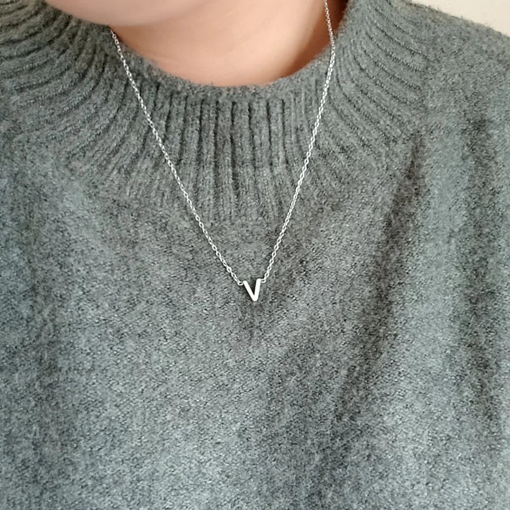 Alfabet Hängsmycke Halsband i Skinn
