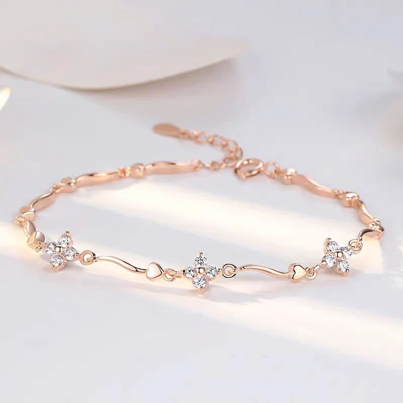 Elegant Zirkon Clover Flower Bracelet