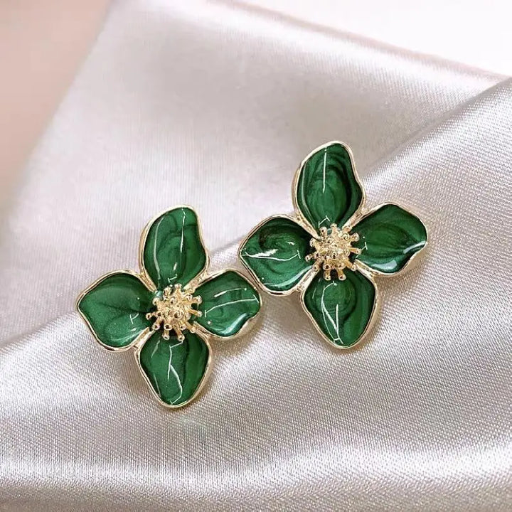 Stylish Retro Drop Glaze Floral Earrings