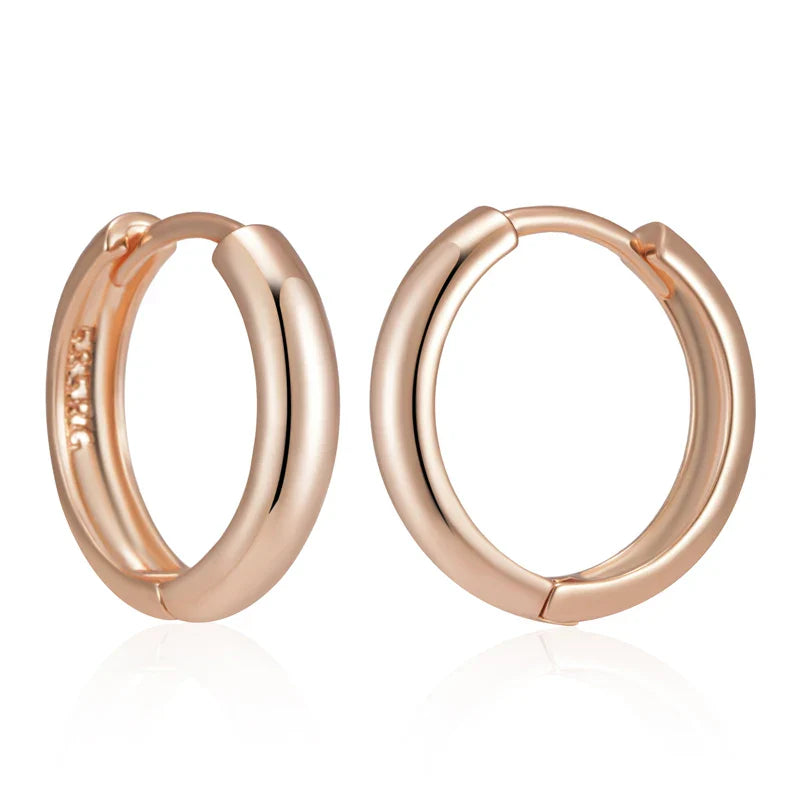 Eleganta Roséguld Örhängen med Lyster
