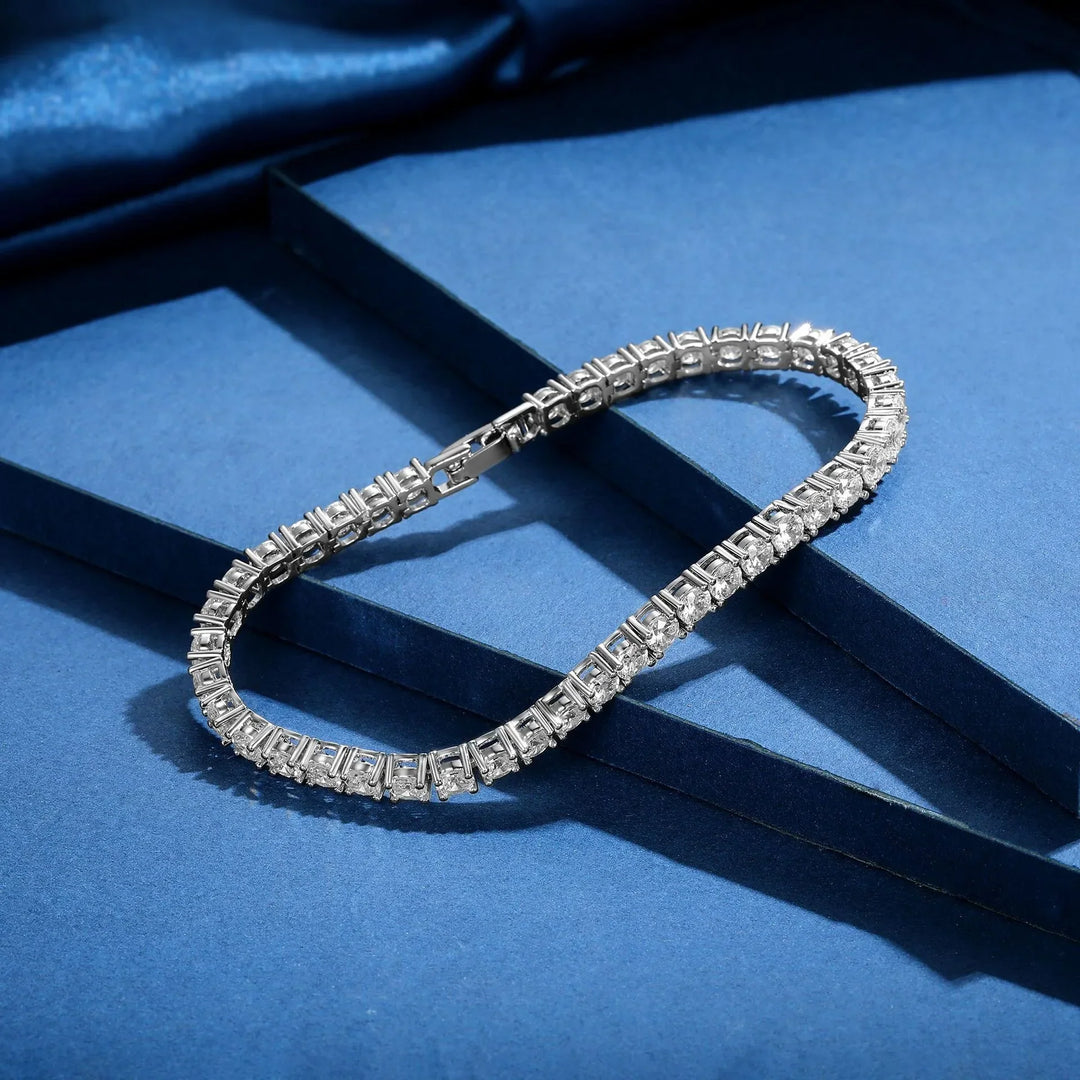 Elegant Gold-Plated Sterling Silver Tennis Bracelet