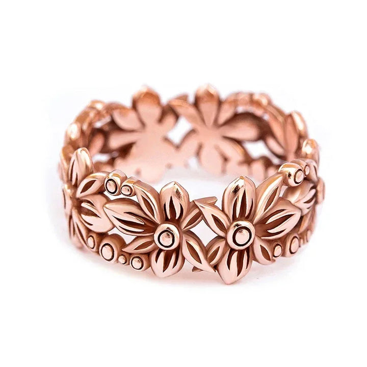 Elegant Roséguld Ring med Blomsterdesign