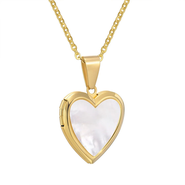 Elegant Hjärta Foto Locket i Rostfritt Stål