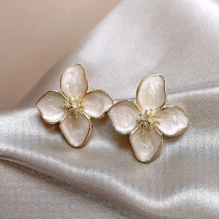 Stylish Retro Drop Glaze Floral Earrings