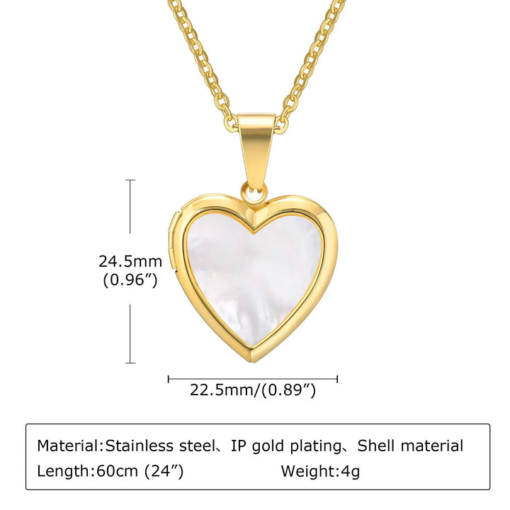 Elegant Hjärta Foto Locket i Rostfritt Stål