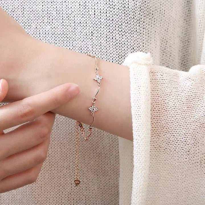 Elegant Zirkon Clover Flower Bracelet