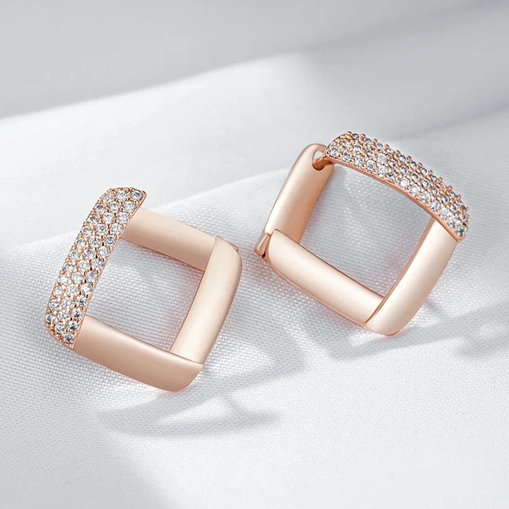 Eleganta Roséguldsörhängen med Zirkonia