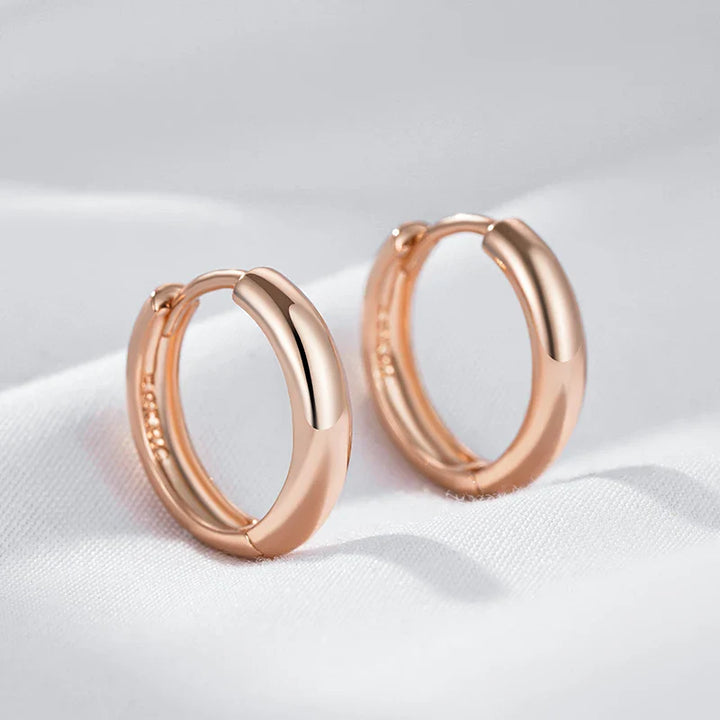 Eleganta Roséguld Örhängen med Lyster