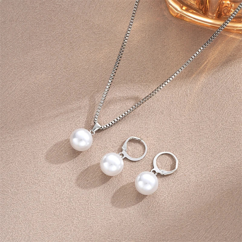 Chic Imitation Pearl Set
