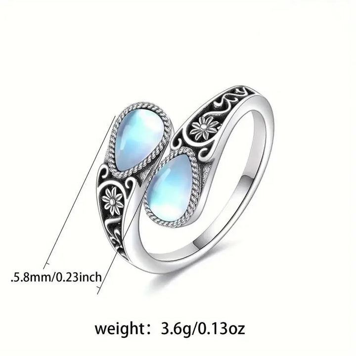 Chic Moonstone Flower Ring
