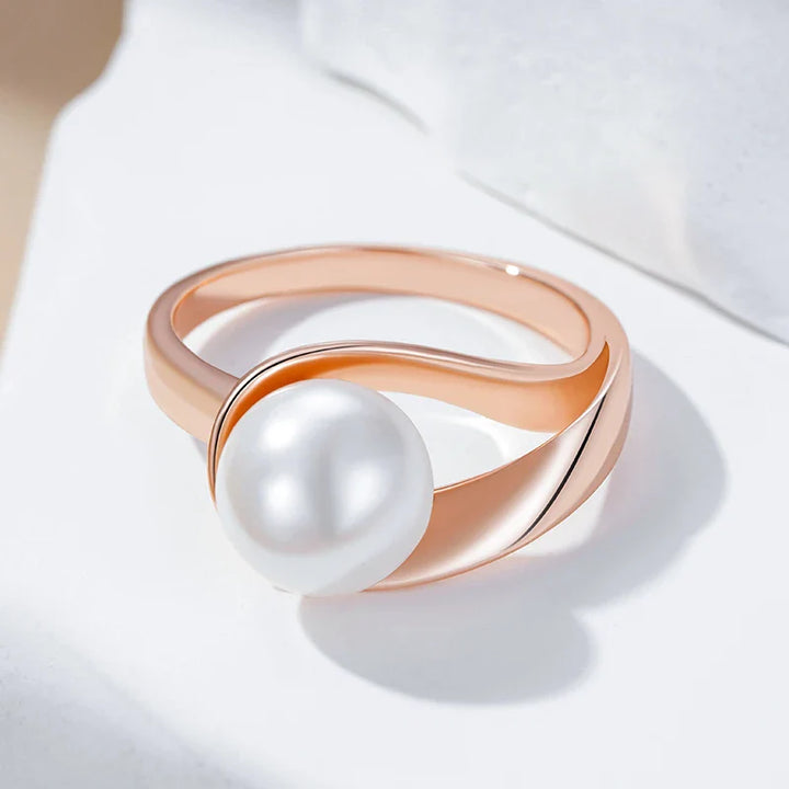 Exklusiv Roséguld Ring med Pärlform