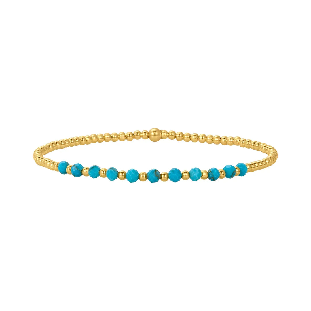 Elegant 18K Gold Turquoise Pearl Bracelet