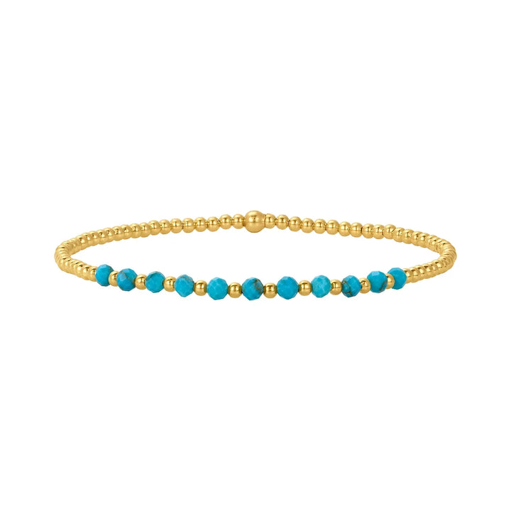 Elegant 18K Gold Turquoise Pearl Bracelet