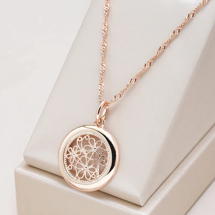 Elegant Roséguld Boho Blomma Halsband