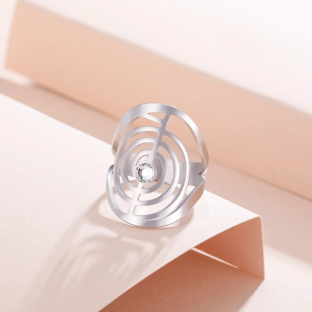 Spiral Gemstone Ring